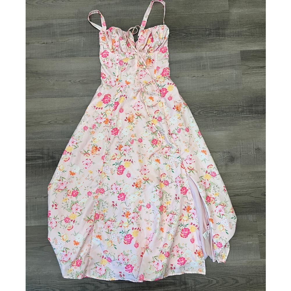 Marthea Pink Floral Corset Style Dress